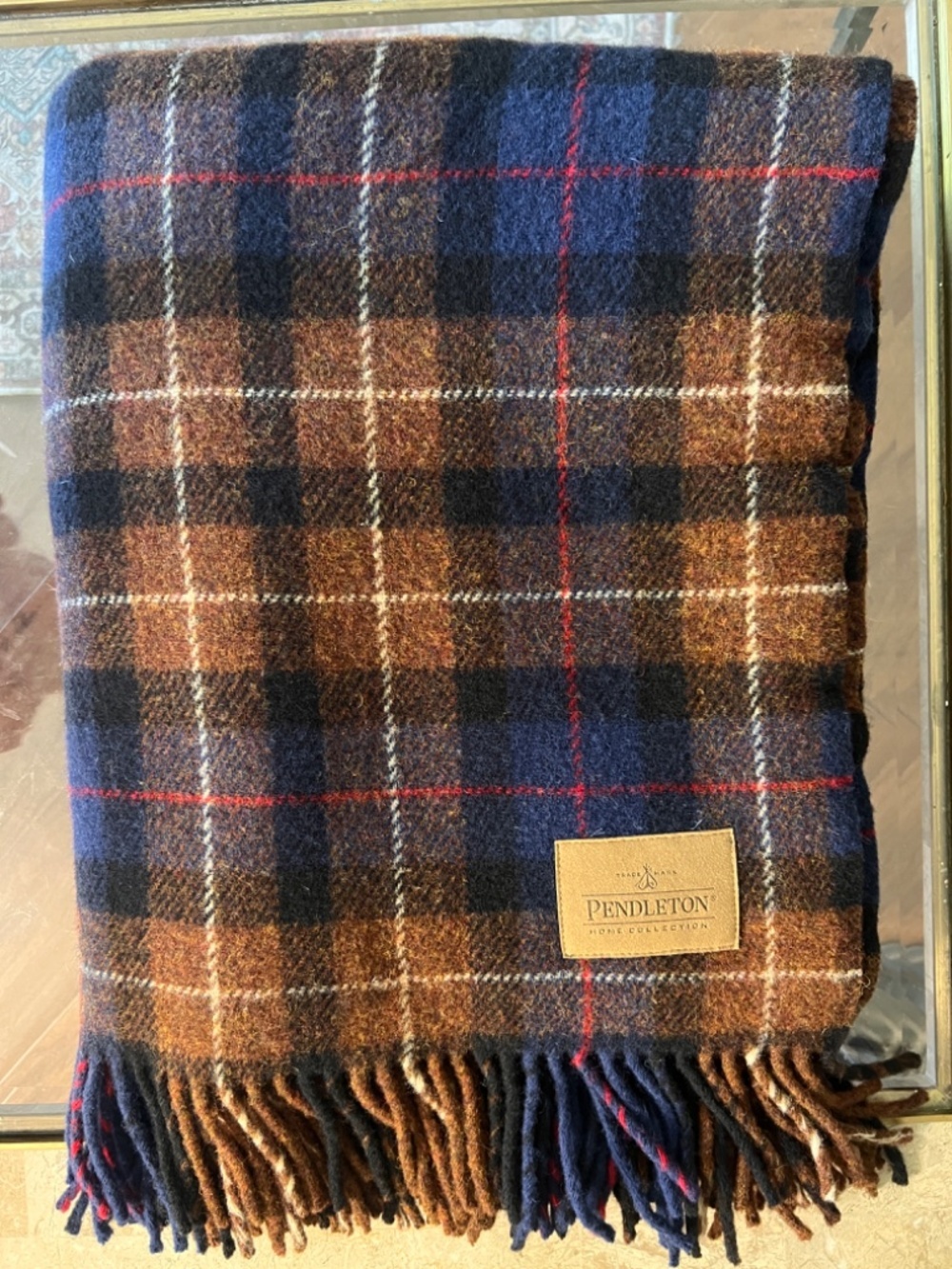 Vintage Pendleton Plaid 100% Virgin Wool Occasional Throw Blanket 60x70
